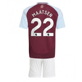 Aston Villa Ian Maatsen #22 Hemmakläder Barn 2024-25 Kortärmad (+ Korta byxor)